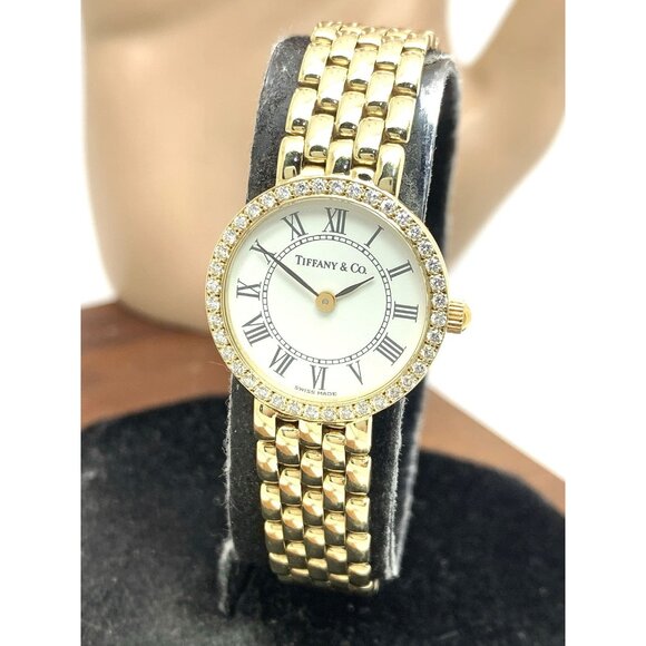 Tiffany & Co. Women's Watch 31051 14K Yellow Gold Swiss Quartz Diamond Bezel - Picture 1 of 16